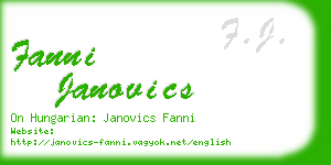 fanni janovics business card